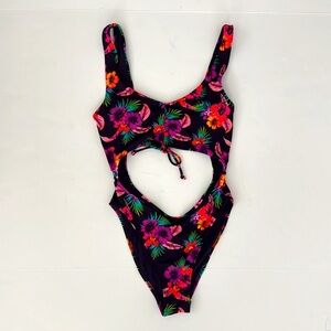 Victoria’s Secret PINK Floral Cutout swimsuit one piece Small